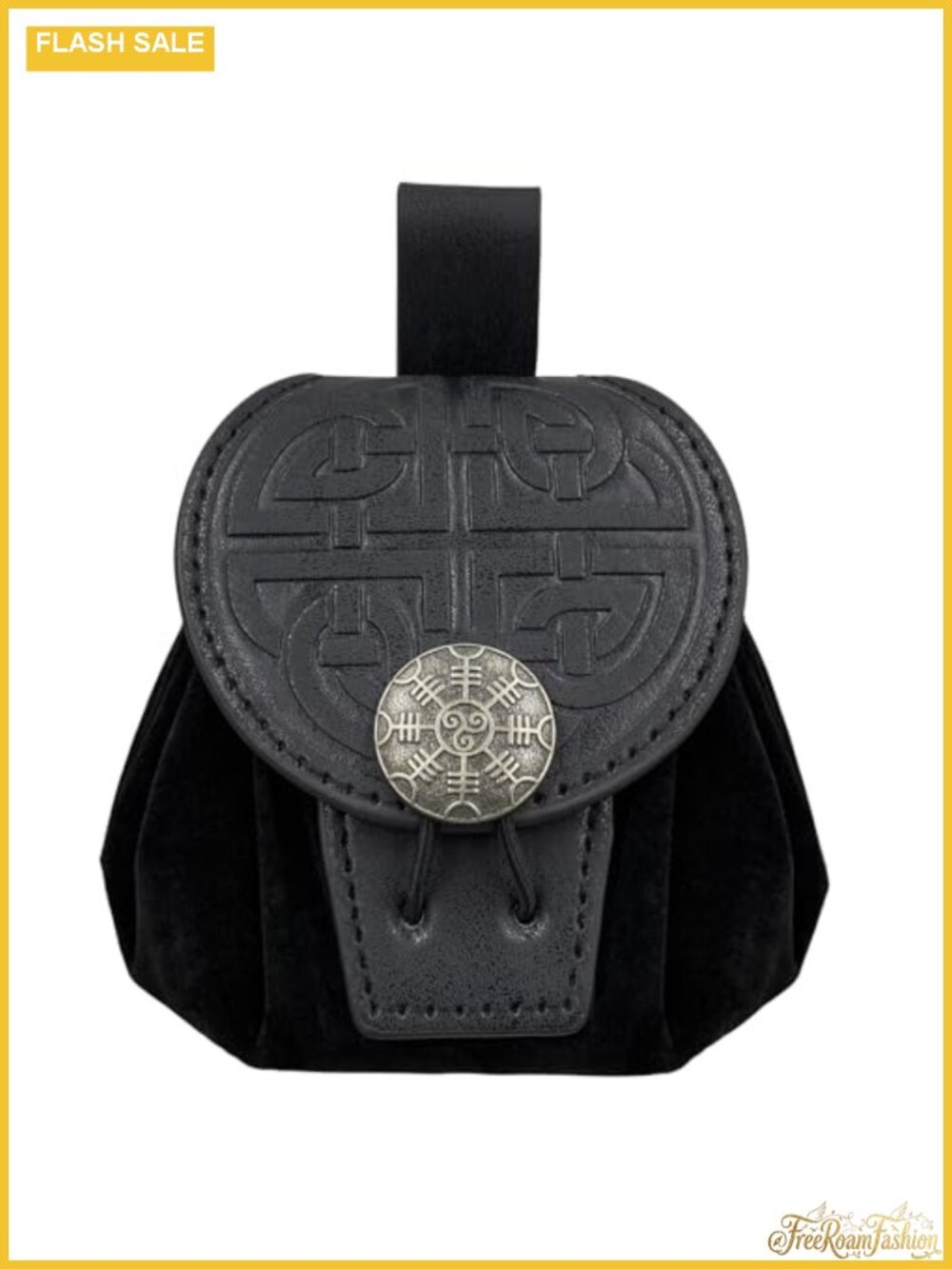 Medieval Faux Leather Belt Pouch Drawstring Coin Purse Viking Norse